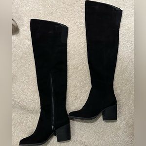 EUC BP for Nordstrom Black Faux Suede Over The Knee Boots - Size 5.5